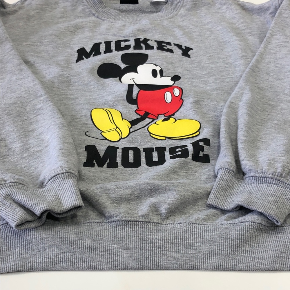 Disney Mickey Mouse Crewneck Sweatshirt – Heather Gray – YL  (14–16) - Picture 6 of 13